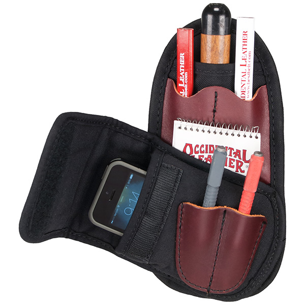 OCCIDENTAL 8578 RED LEATHER/BLACK NYLON CLIP ON GEAR POCKET